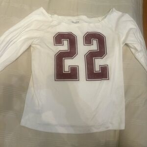 Hollister White Top with Maroon Graphic